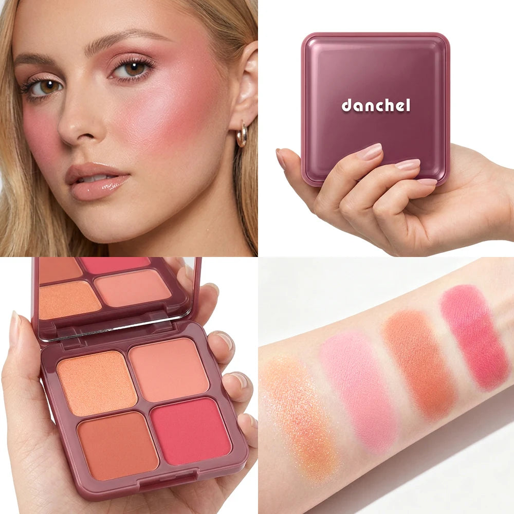 Blur Filter Blush Palette Matte Shimmer Powder for Natural Daily Cheek Makeup Routine