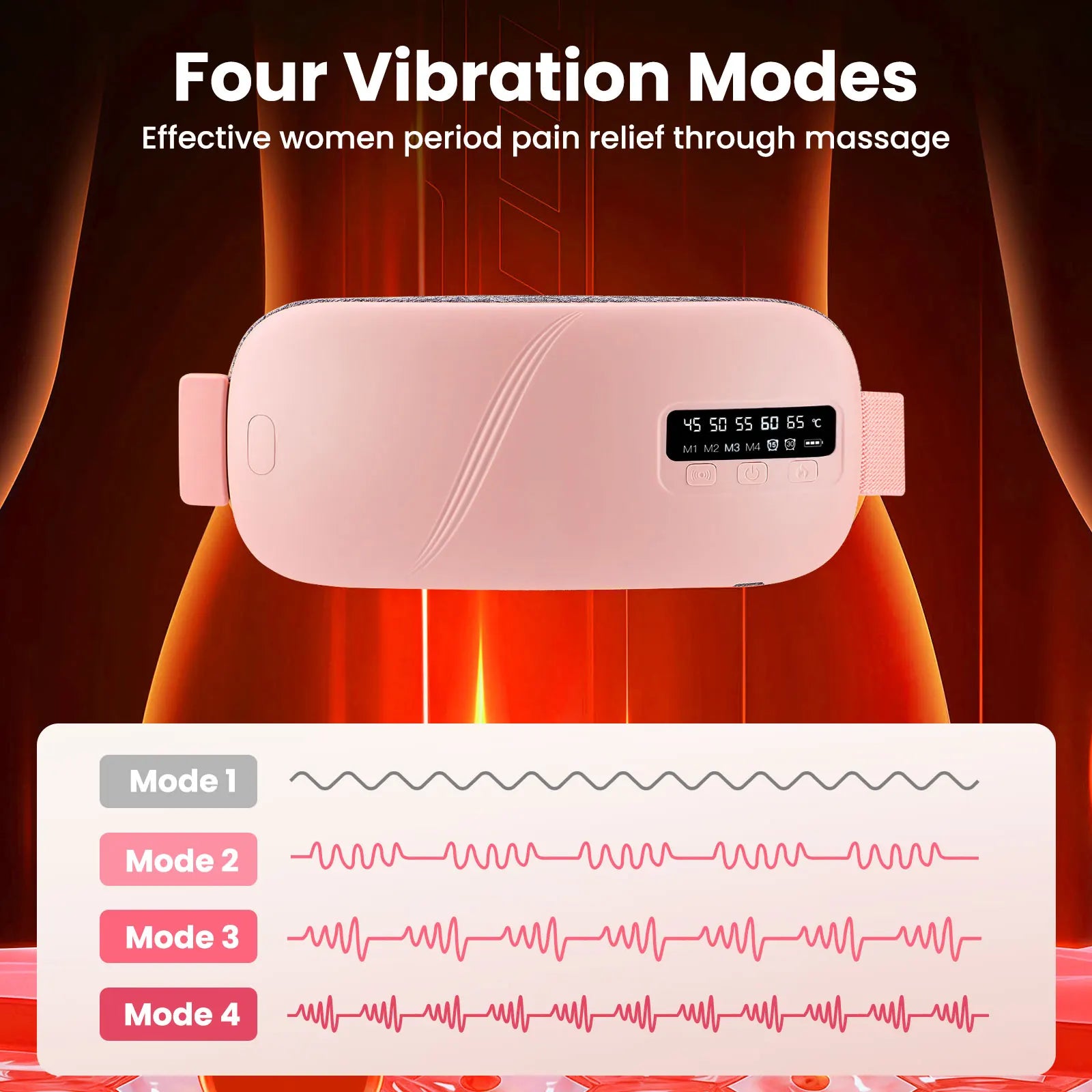 Menstrual Heating Pad Portable Vibration Massage Belt for Women at Home or Office - 5