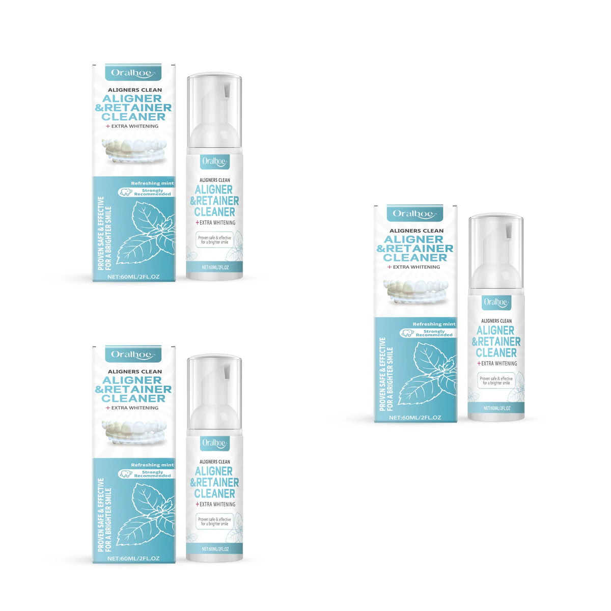 Aligner and Retainer Cleaner Foam Mousse for Fresh Breath and Whitening for Daily Dental Care