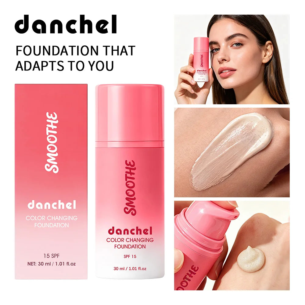 Color Changing Foundation Liquid Makeup Adjusting Skin Tone for Daily Wear and Sun Protection