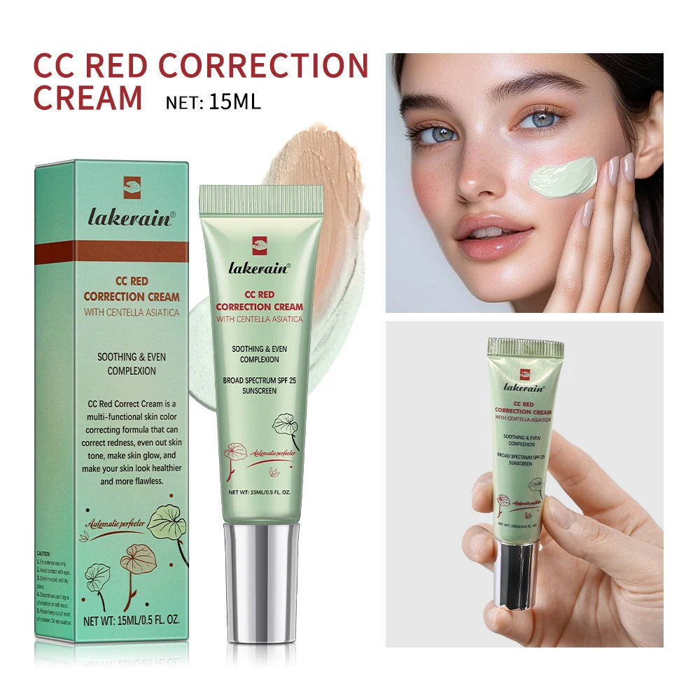 Color Correcting CC Cream Moisturizing Foundation for Women Daily Makeup Routine and Skin Care