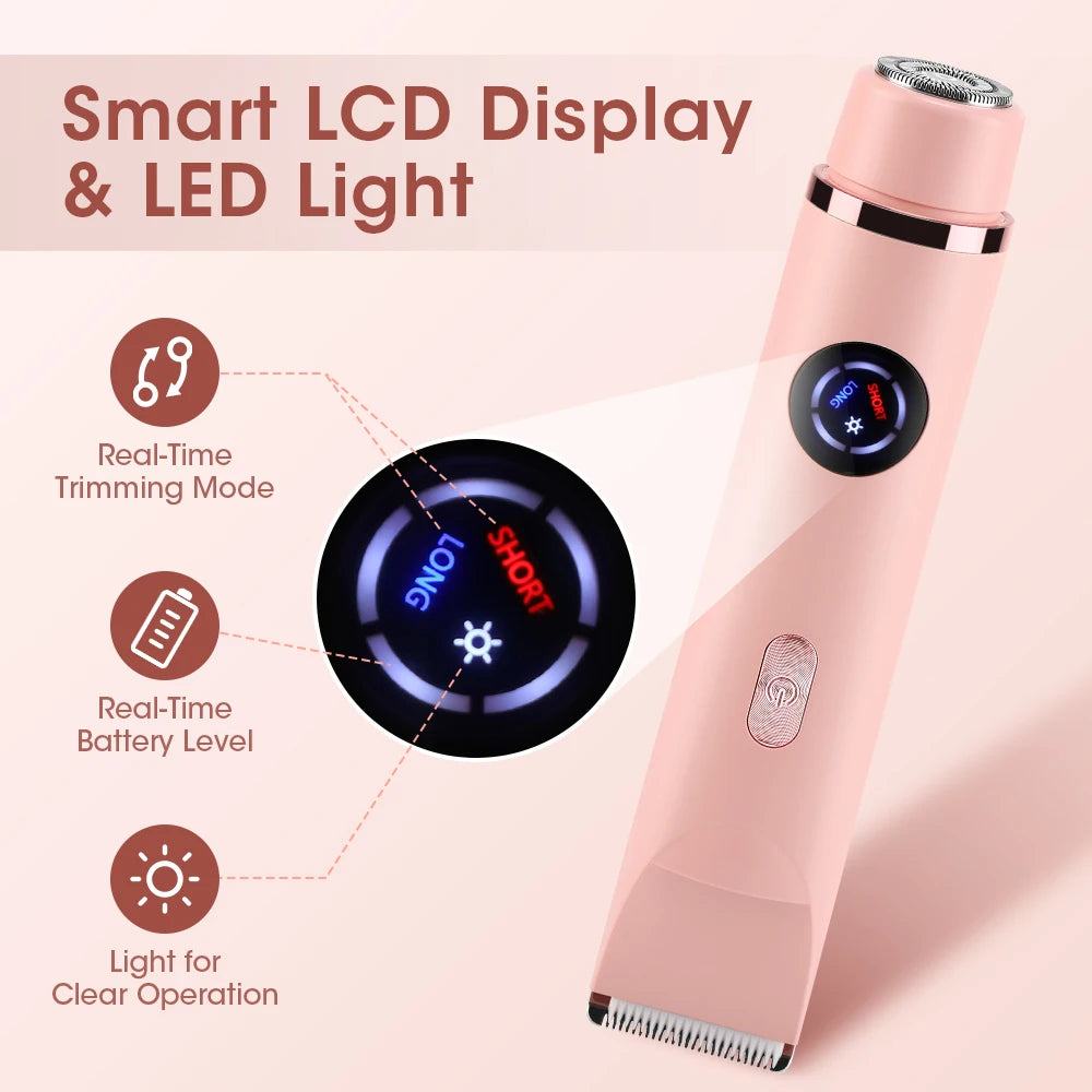 Electric Shaver for Women Waterproof Body Trimmer for Bikini Underarm Legs and Smooth Skin