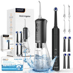 Oral Irrigator and Electric Toothbrush Combo Teeth Cleaning Kit for Adults at Home