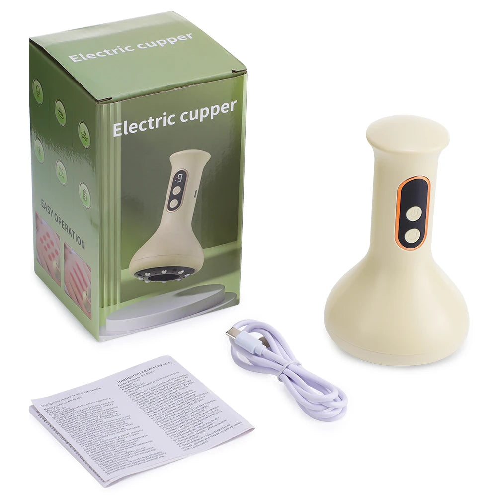 Electric Cupping Massager Scraping Tool Heated Meridian Device for Body Relaxation