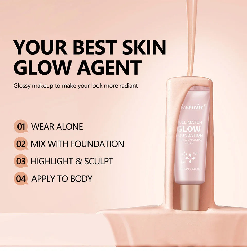 Liquid Glow Foundation Moisturizing Highlighter Base for Radiant Skin and Face Body - 7