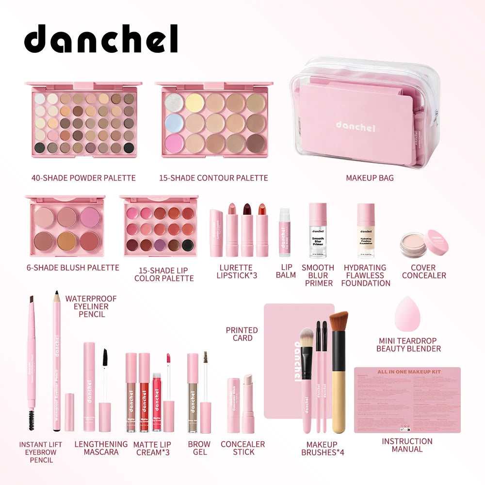 All in One Makeup Kit Professional Beauty Set for Beginners at Home and Travel