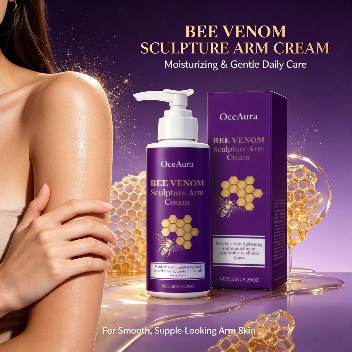 Bee Venom Sculpture Arm Cream Firming Anti Sagging Lotion for Smooth Hydrated Skin Daily Use