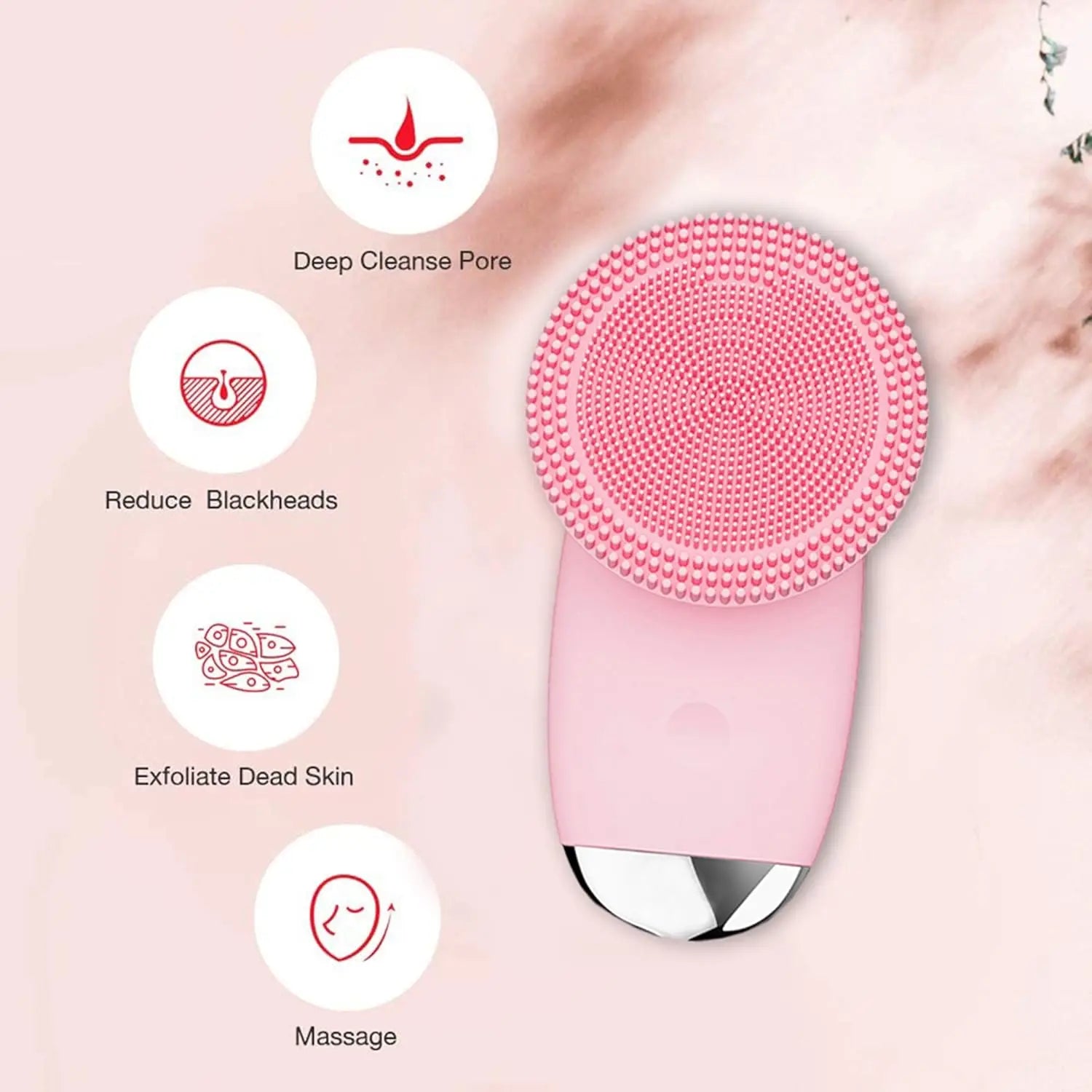 Electric Facial Cleansing Brush Sonic Vibration Scrubber for deep pore cleaning at home - 4