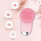Electric Facial Cleansing Brush Sonic Vibration Scrubber for deep pore cleaning at home