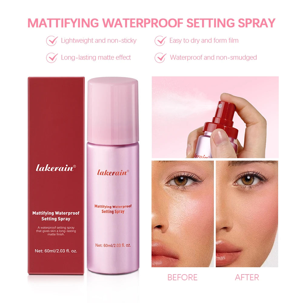 Mattifying Waterproof Setting Spray Long Lasting Oil Control for Daily Makeup and Special Events