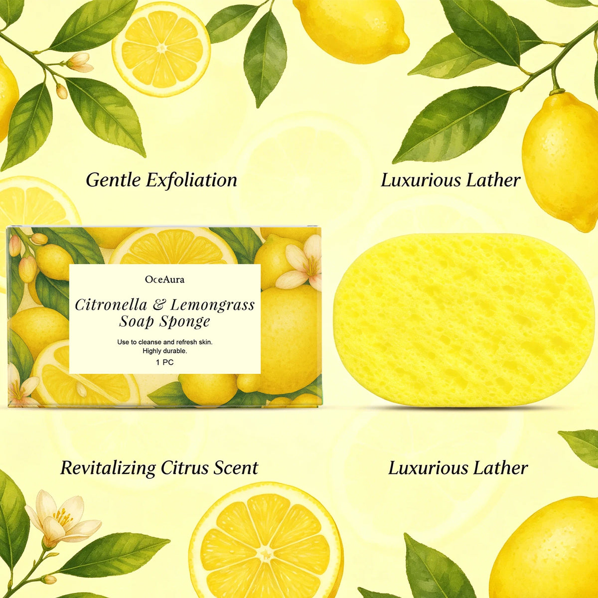 Bath Sponge Exfoliating Body Scrubber for Daily Skin Cleansing and Refreshing Shower Routine