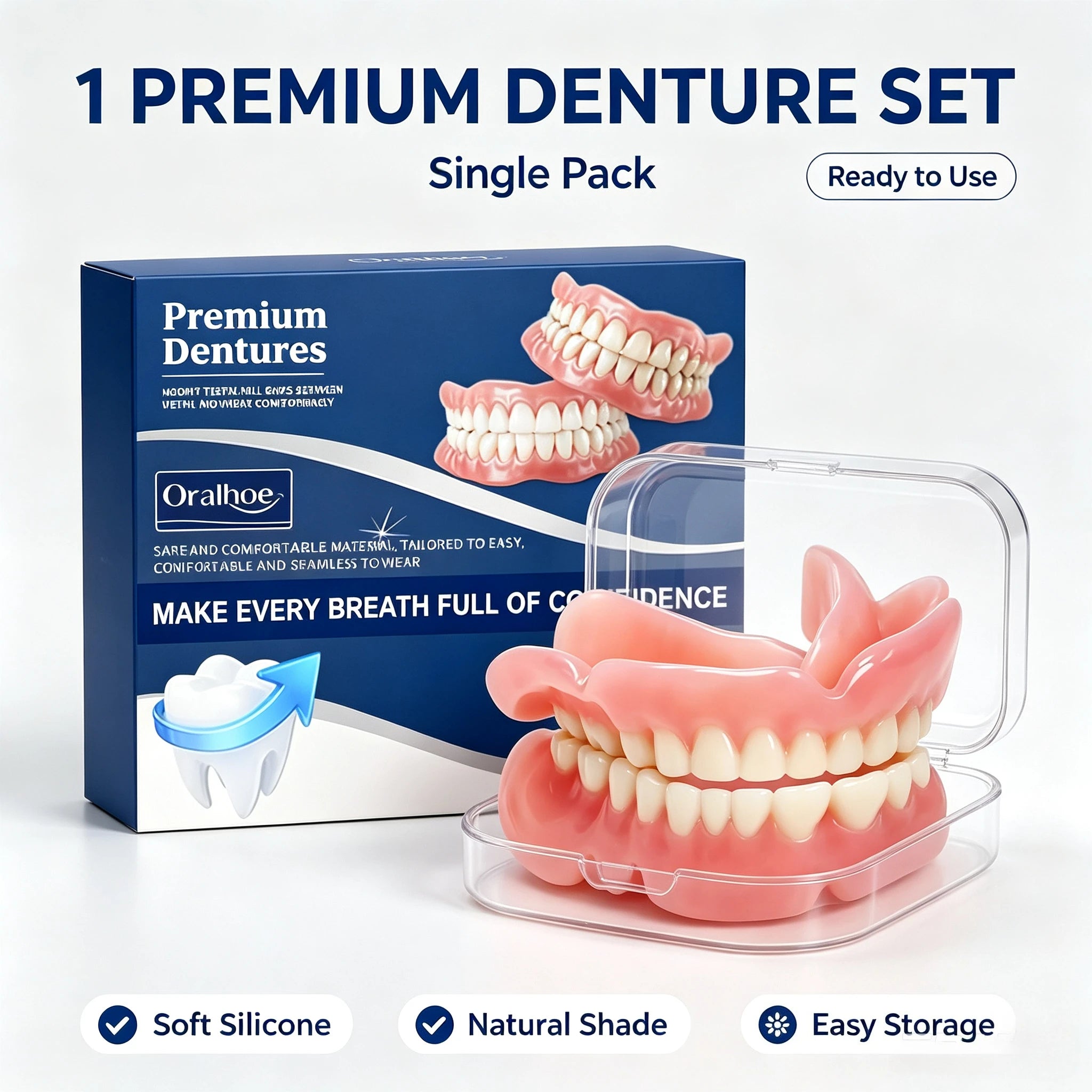Silicone Teeth Covers Lifelike Cosmetic Fake Teeth for Daily Smile Confidence and Dental Storage - 8