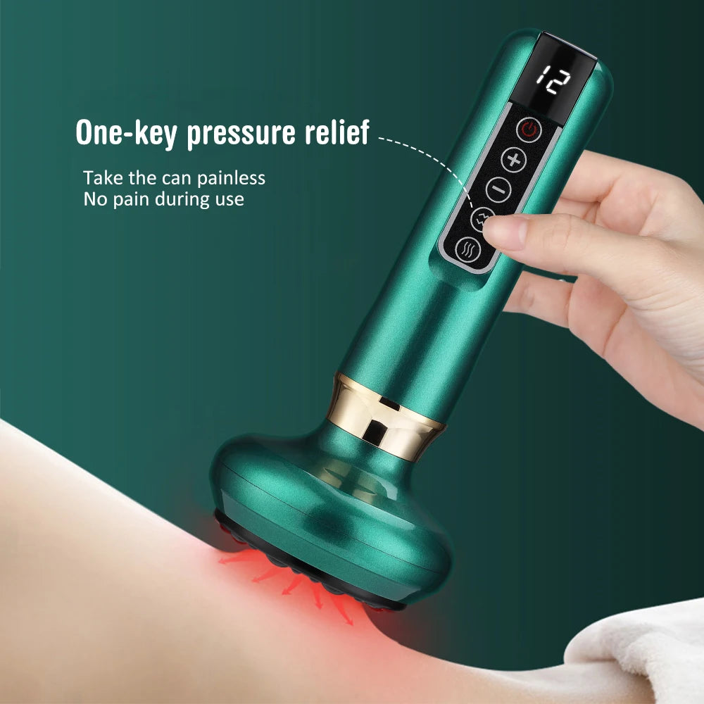 Electric Cupping Massager Scraping Tool Heated Meridian Device for Body Relaxation