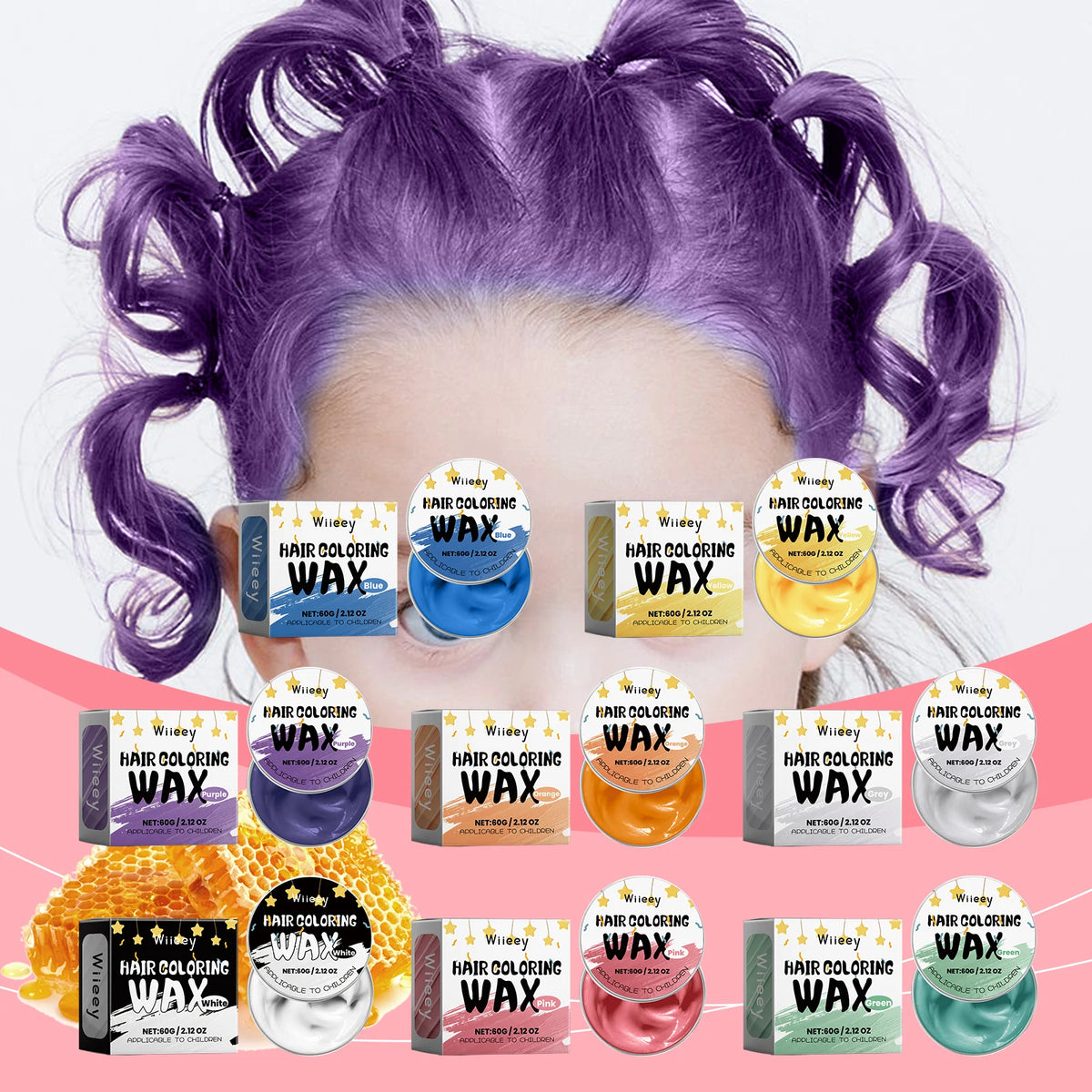 Temporary Hair Color Wax Vibrant Styling Paint for Kids Parties and Daily Fun Styling
