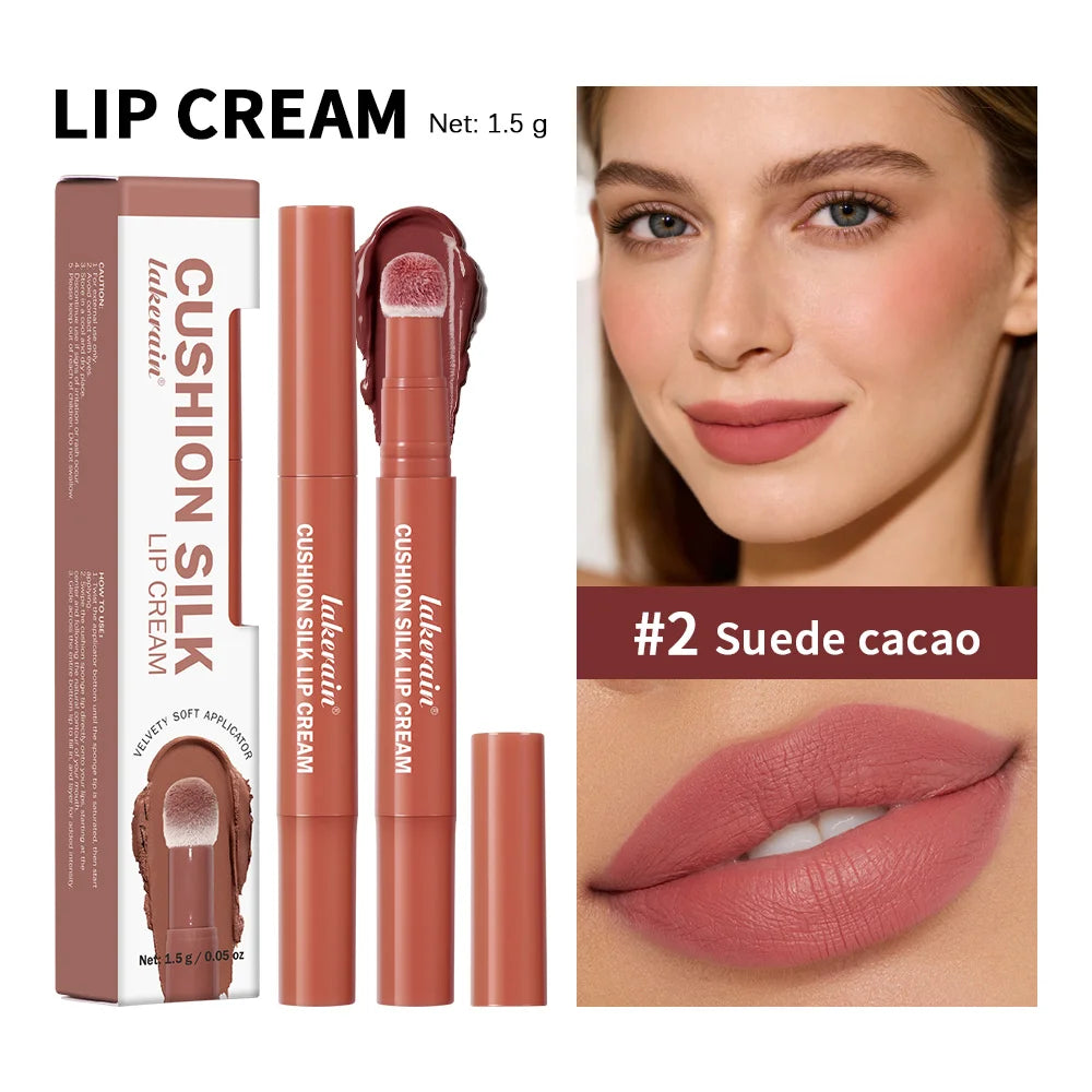 Air Cushion Lip Cream Waterproof Matte Lip and Blush for Daily Makeup and Travel