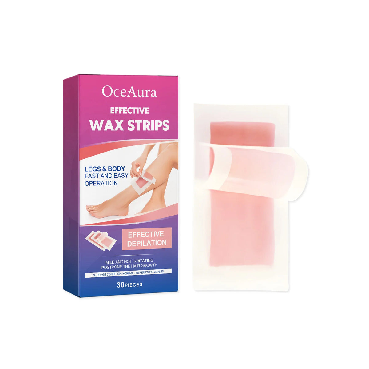 Depilatory Wax Strips Hair Removal for Smooth Skin Legs and Underarms at Home SPA Experience