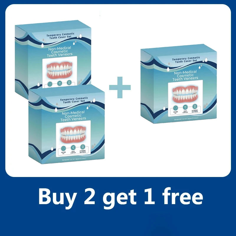 Adjustable Silicone Denture Kit Natural Look Teeth Set for Men and Women for Daily Oral Comfort