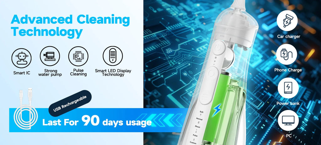 Portable Water Flosser Nasal Rinse Combo Oral Care Sinus Cleaning Kit for Home and Travel Use