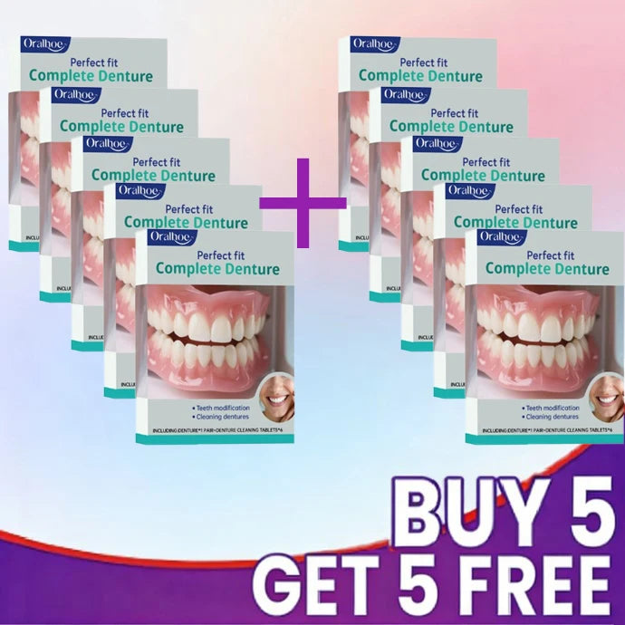 Full Mouth Silicone Dentures Realistic Fake Teeth for Better Smile Confidence at Home Daily