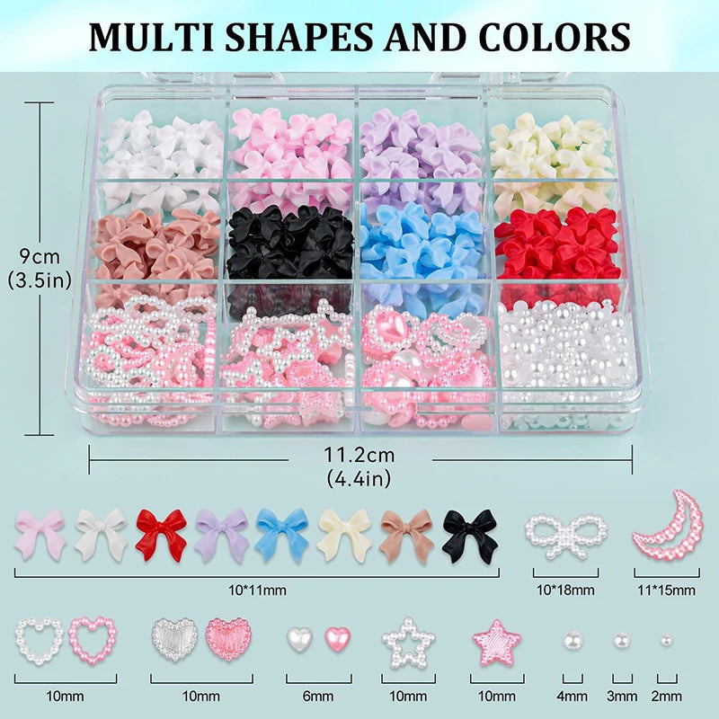 Acrylic Nail Art Charms with Bowknot Flowers for Manicure Design at Home Professional Salon - 13