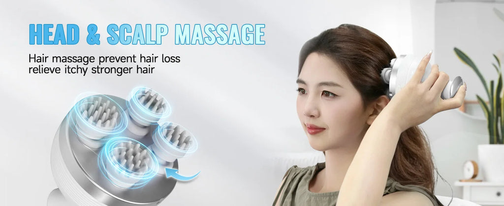 Electric Scalp Massager Deep Tissue Kneading Tool for Full Body Relaxation at Home