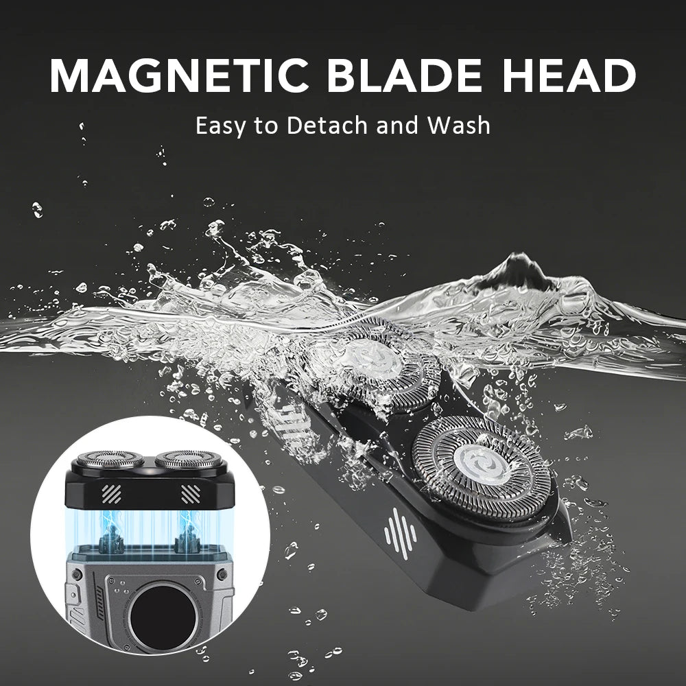 Mini Electric Shaver Portable Rechargeable Rotary Razor for Men and Women Travel Grooming