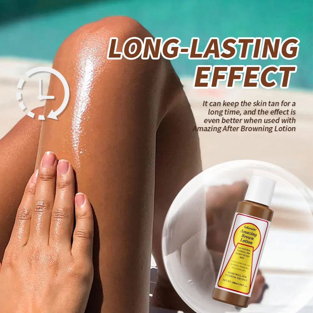 Amazing Brown Tanning Lotion Waterproof Sunless Bronzer for Body Sunbathing and Beach Days