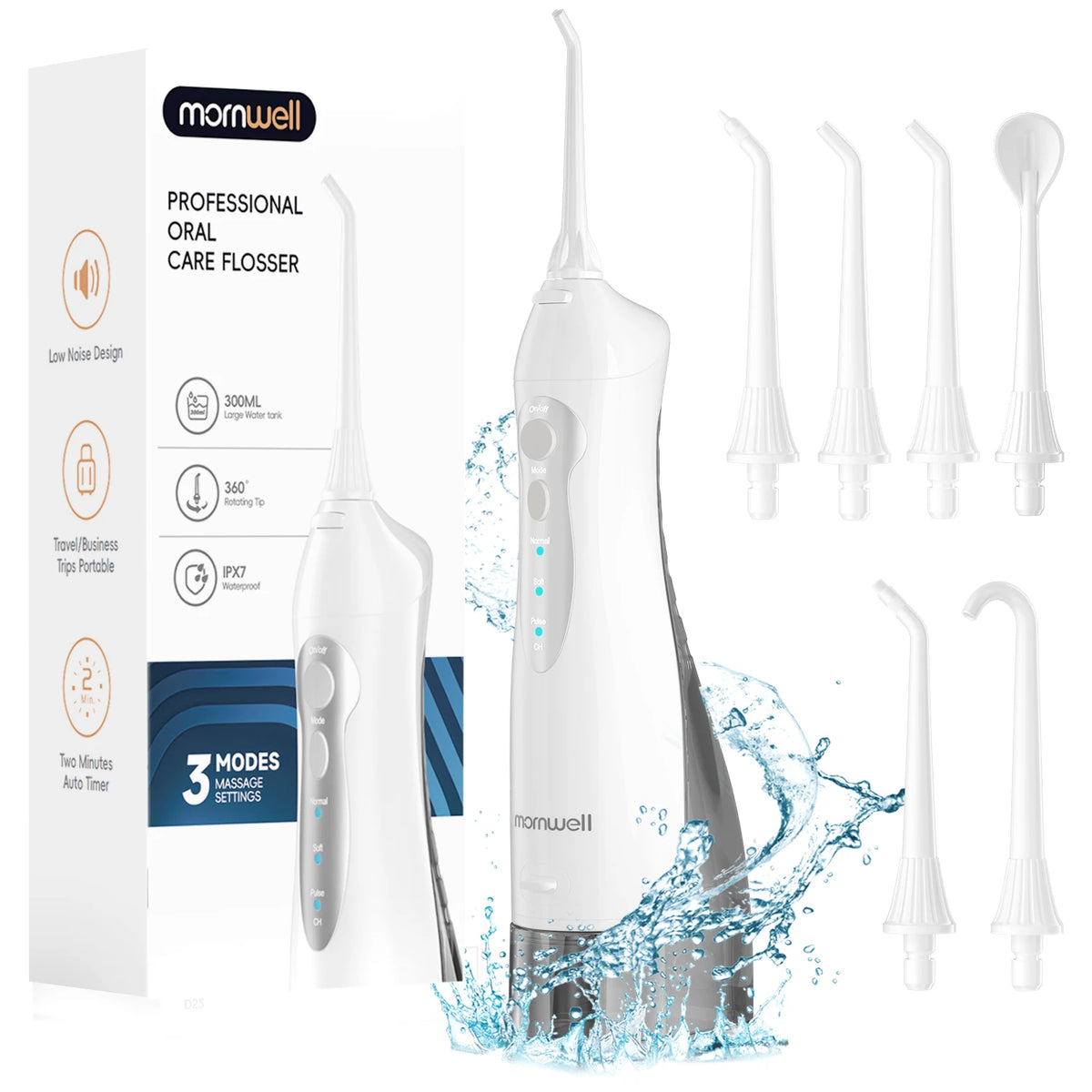 Portable Cordless Water Flosser Rechargeable Oral Irrigator for Travel and Home Cleaning