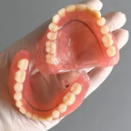 Full Mouth Denture Set Comfortable Silicone Teeth with Cleaning Tools for Daily Dental Hygiene