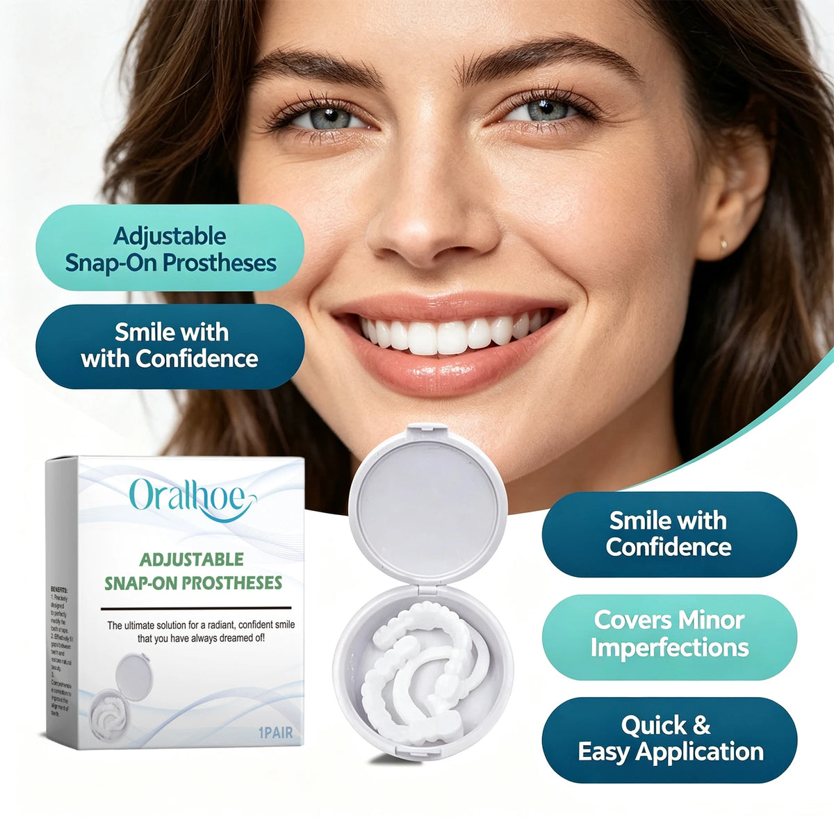 Adjustable Snap On Dentures Conceal Gaps and Stains for Adults Seeking a Radiant Smile