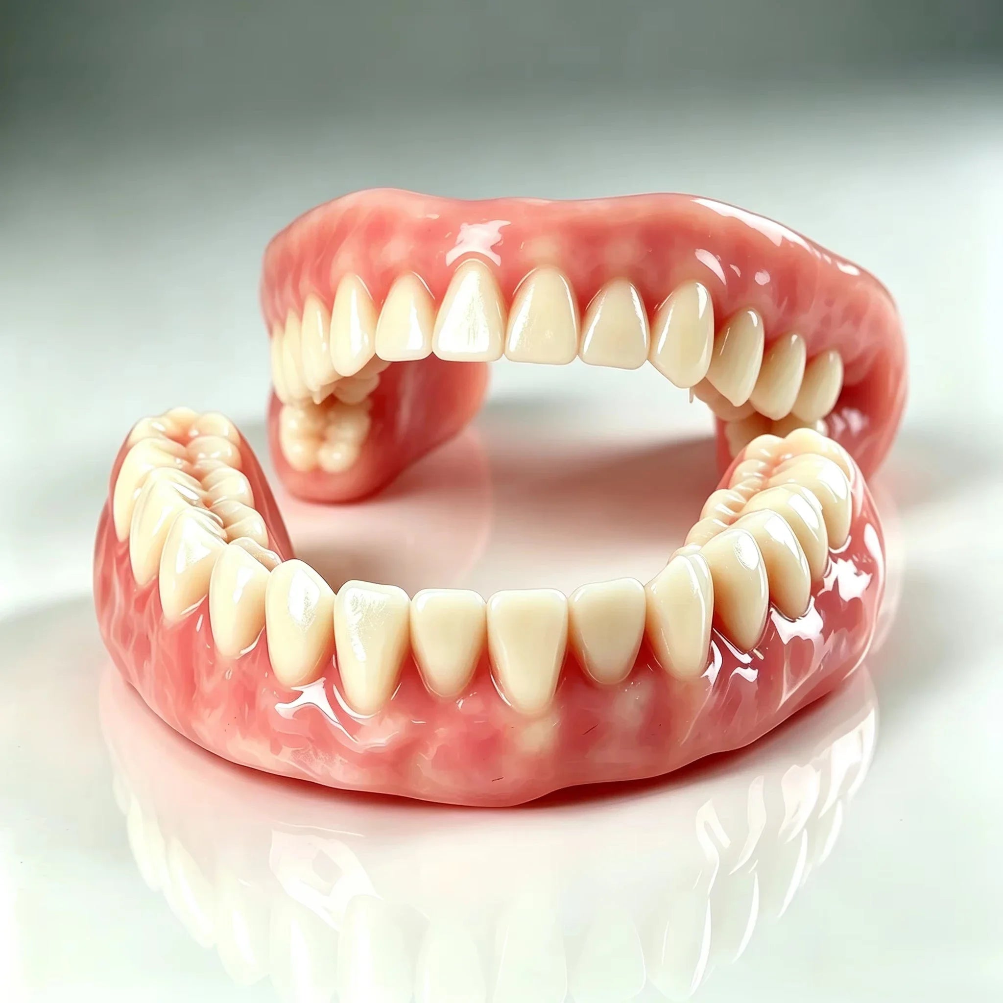 Full Mouth Denture Set with Storage Case Cleaning Tools for Comfortable Fit Daily Dental Care - 7