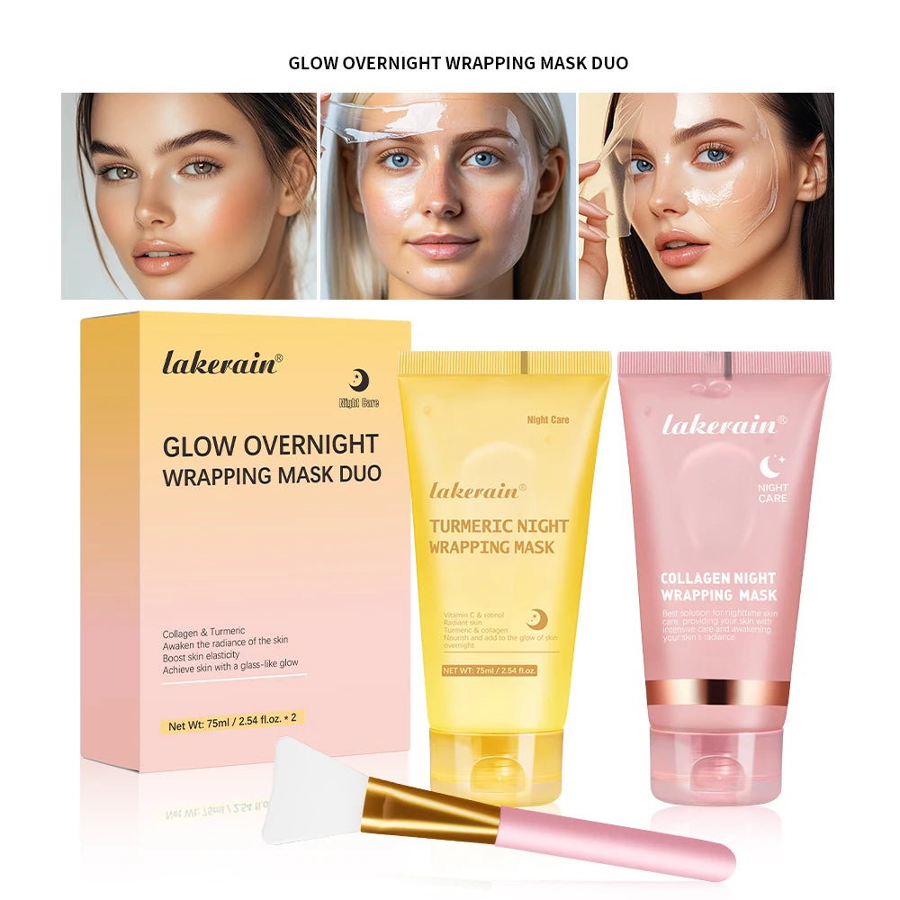 Collagen Night Wrapping Mask Hydrating Firming Peel Off Mask for Women during Bedtime Routine