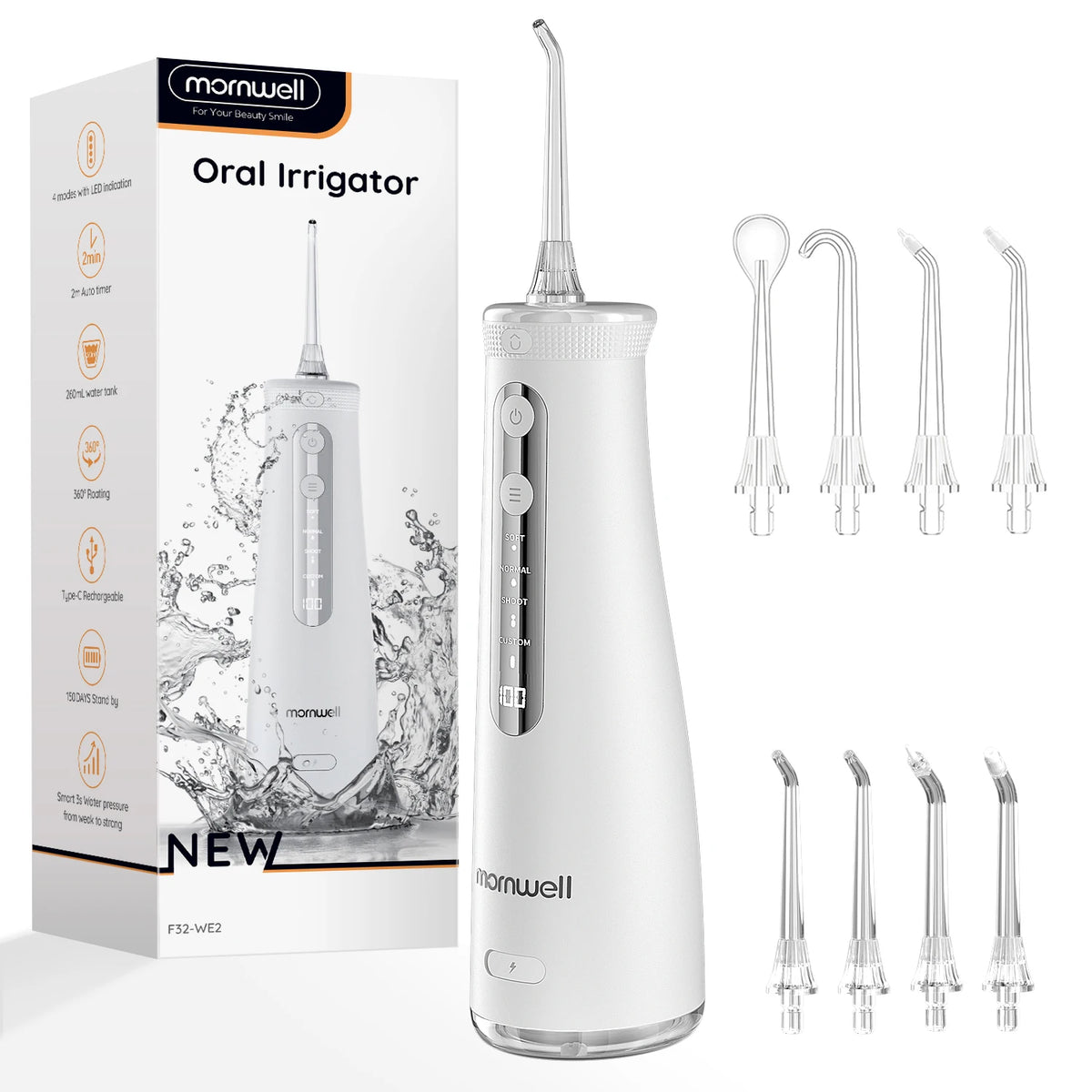 Electric Oral Irrigator Portable Water Flosser Teeth Cleaner for Adults at Home