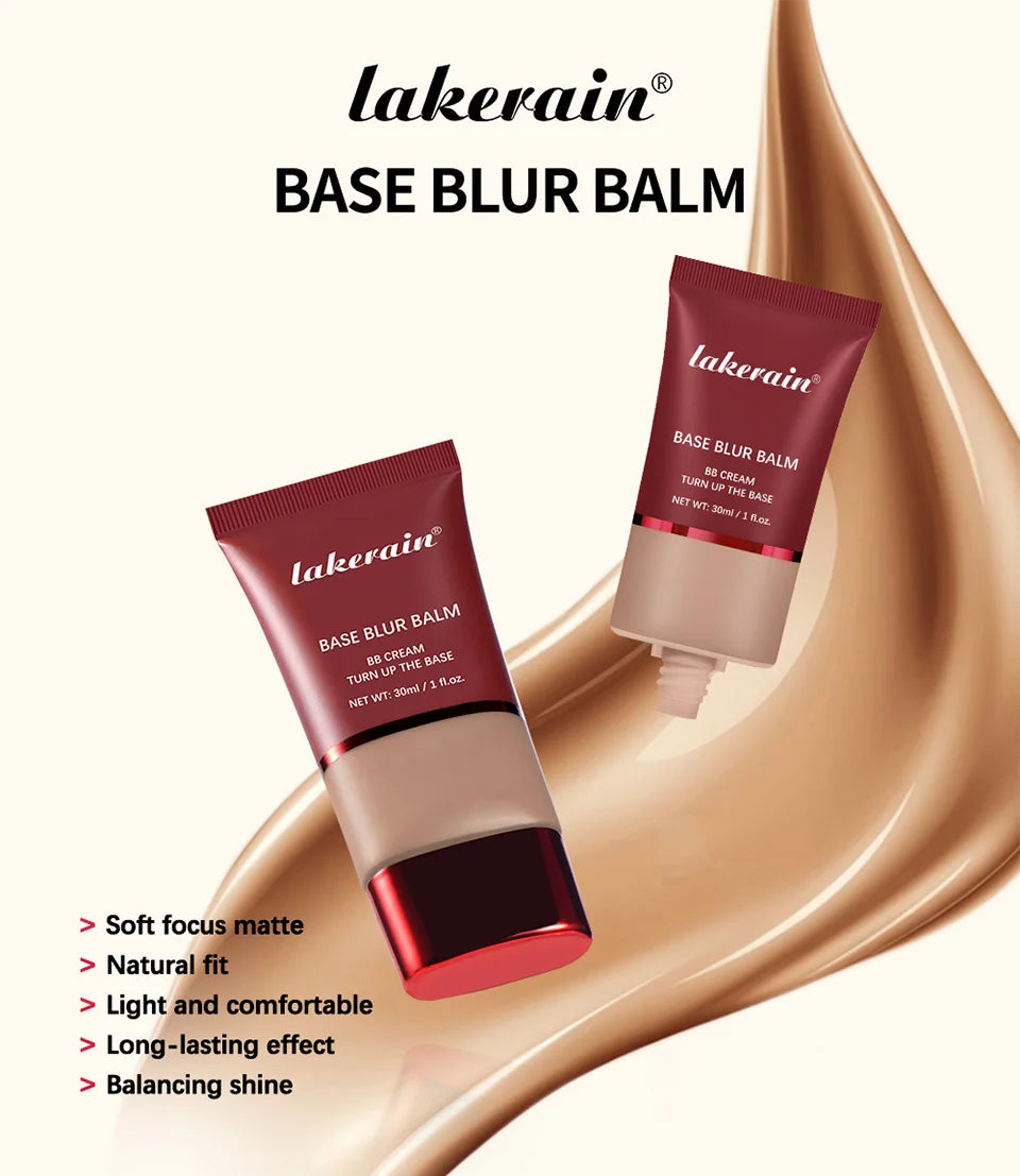Blur Base Balm with Applicator Brush Pore Minimizing Foundation for Women Daily Makeup