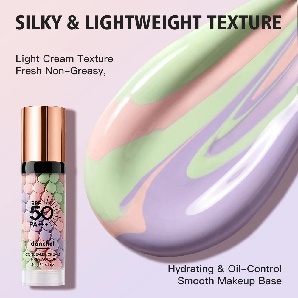 Three Color Face Primer Hydrating Moisturizing Base for Women Daily Makeup