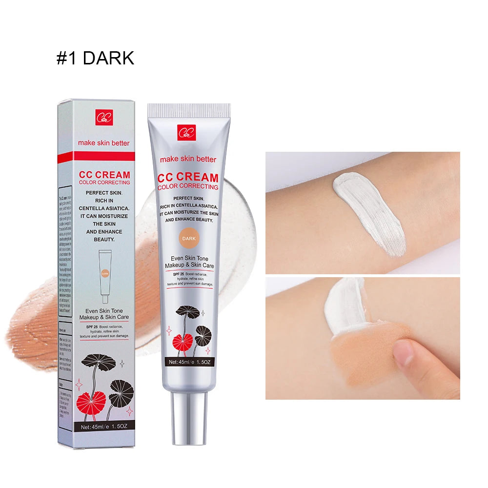 Color Correcting CC Cream Moisturizing Foundation for Women Daily Makeup Routine and Skin Care