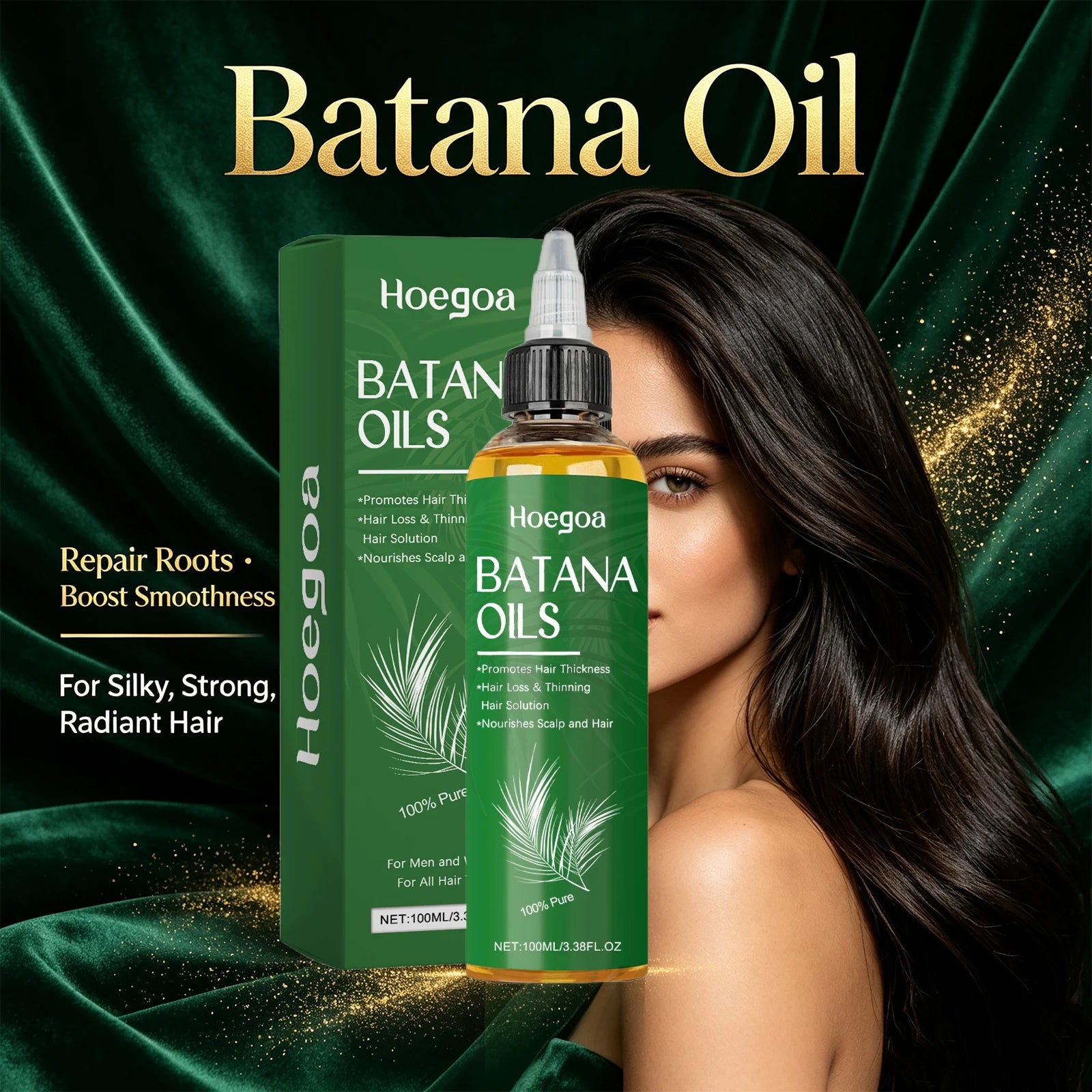 Pure Batana Oil for Hair Roots Strengthening and Anti Frizz for Unisex Daily Hair Care Routine - 1