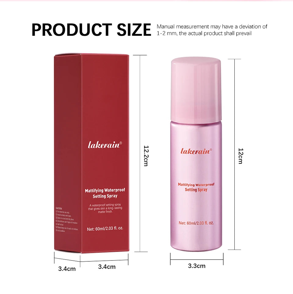 Mattifying Waterproof Setting Spray Long Lasting Oil Control for Daily Makeup and Special Events