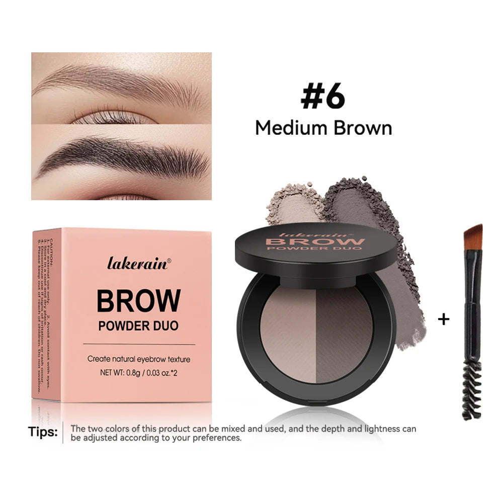 Brow Powder Duo Dual Tone Makeup Palette for Natural Eyebrow Definition and Face Contouring