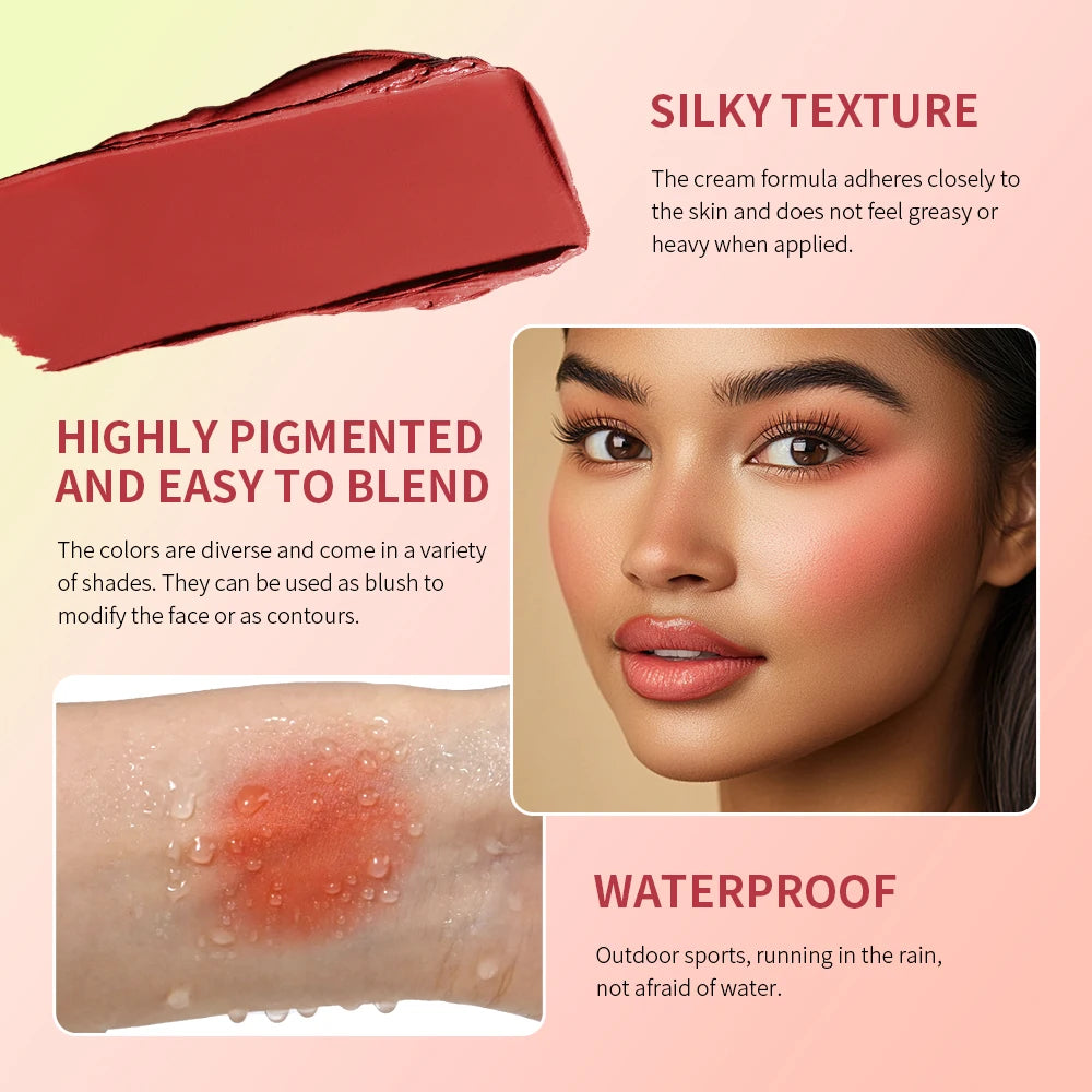 Blush Cream Palette Long Lasting Waterproof Makeup for Everyone Daily Wear