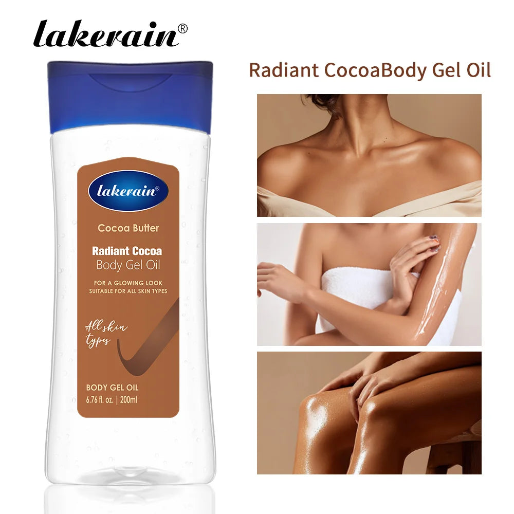 Cocoa Body Oil Gel Moisturizing Hydration for Dry Skin and Radiant Glowing Body Skincare
