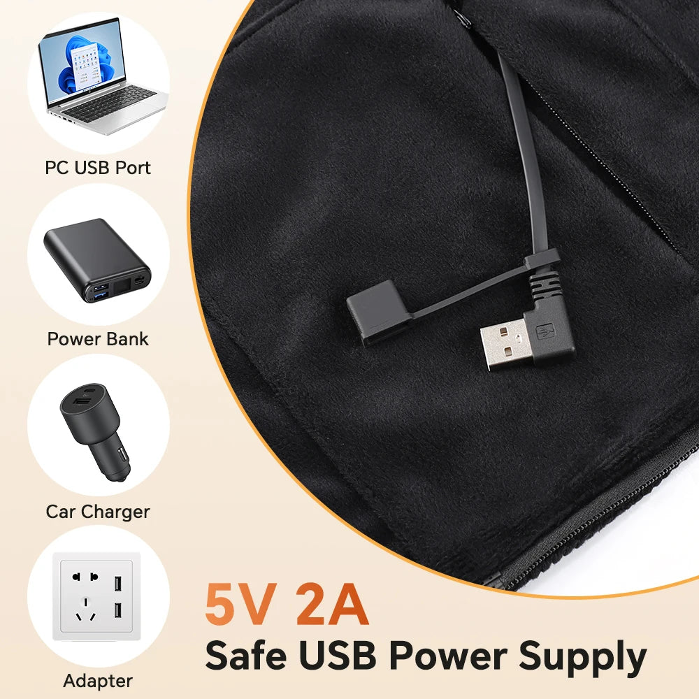 Wearable Graphene Heated Shawl Electric Warming Blanket for Home and Office Winter Comfort - 6