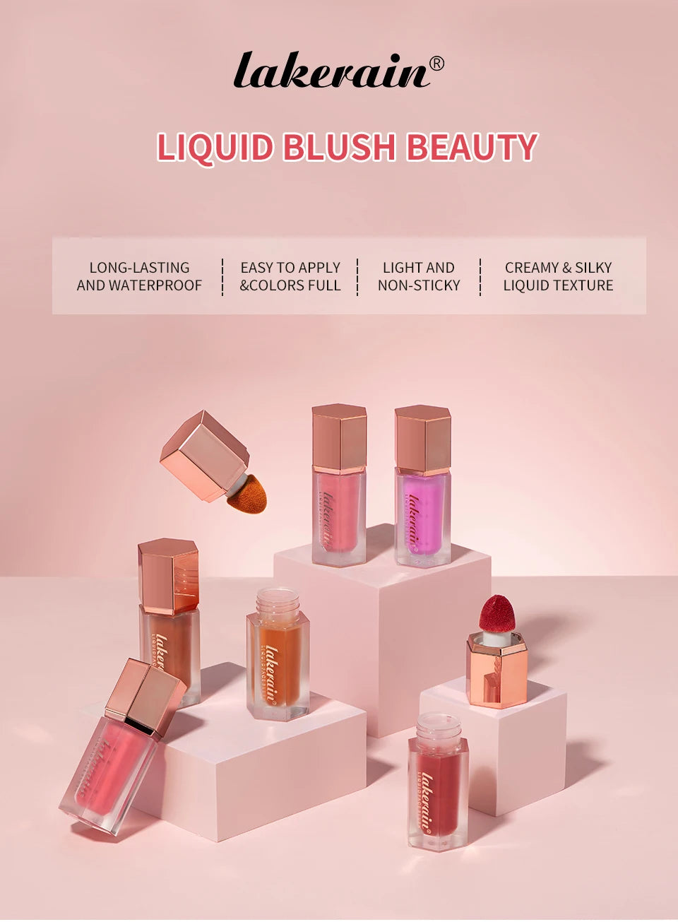 Liquid Blush Waterproof Creamy Texture Face Makeup for Natural Matte Finish Everyday Glow - 7