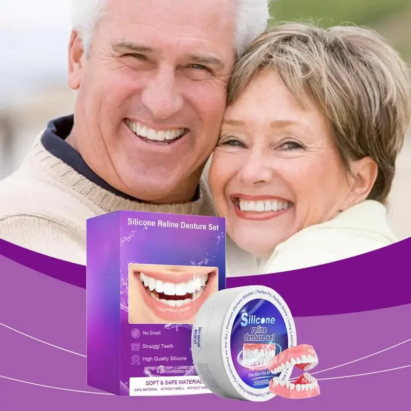 Denture Reliner Kit Adjustable Comfortable Fit Teeth for Women and Men at Home or Traveling