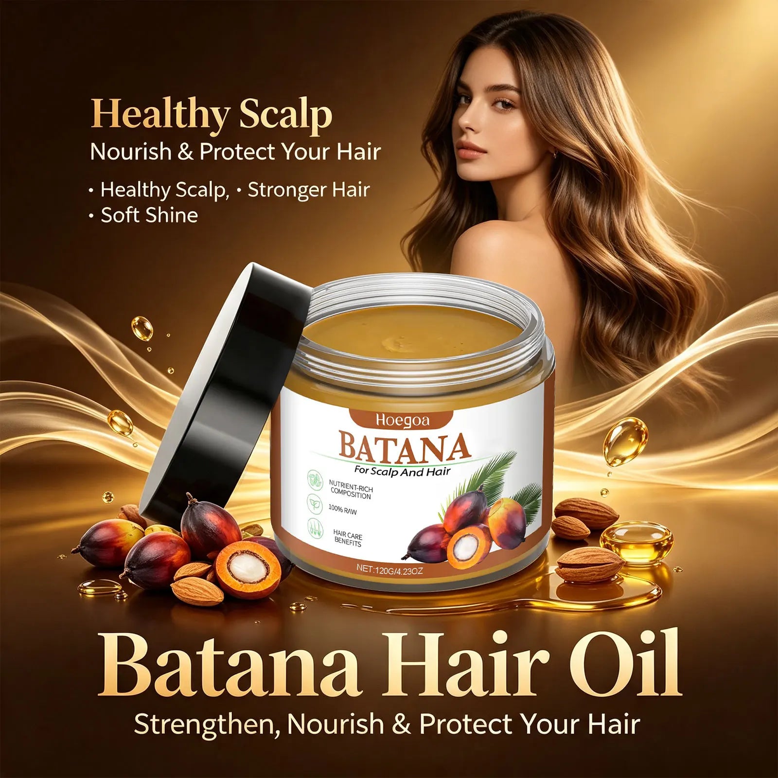 Batana Hair Mask Repair Split Ends for Dry Damaged Hair Scalp Nourishing Hair Care Treatment - 5