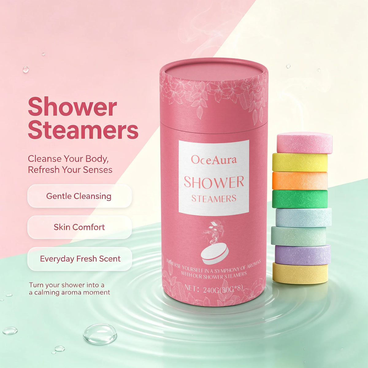 Aromatherapy Shower Steamers Relaxing Fragrance Tablets for Home Spa and Stress Relief