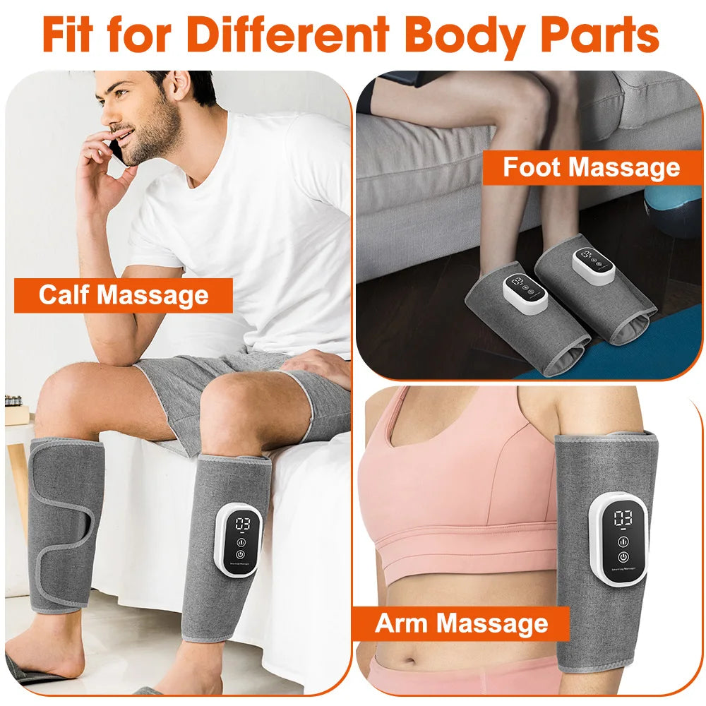 Wireless Calf Massager Air Compression Therapy for Tired Legs at Home or Office
