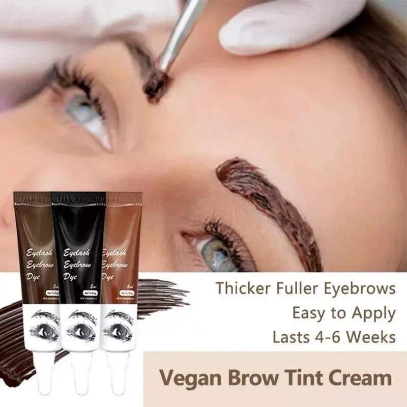 Semi Permanent Eyebrow Eyelash Tint Kit Waterproof Dye Gel for Beginners at Home Use
