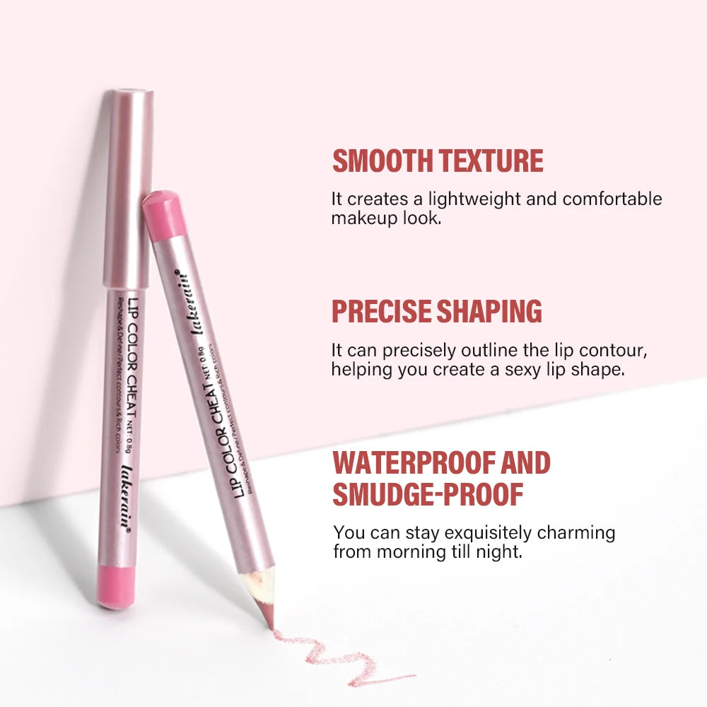 Matte Lip Liner Pencil Waterproof Contour Set for Women to Define Lips at Work or Parties - 4