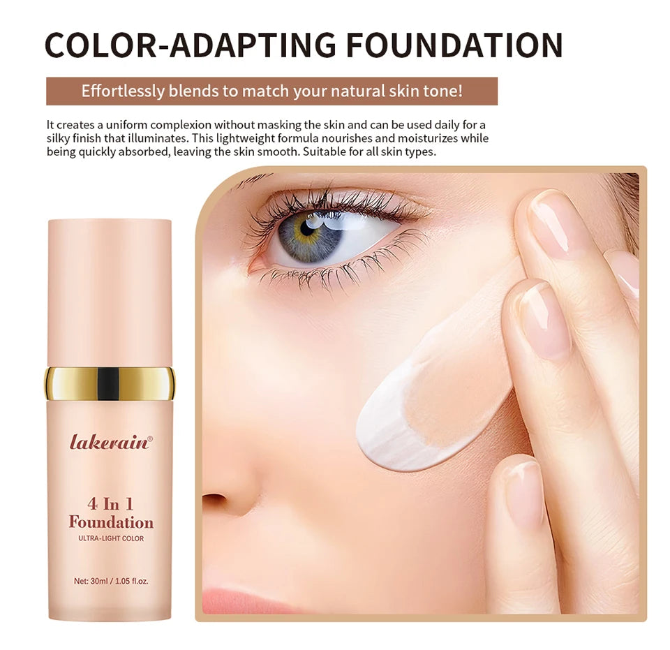 Color Changing Foundation Moisturizing Concealer for Even Skin Toning Daily Makeup Routine